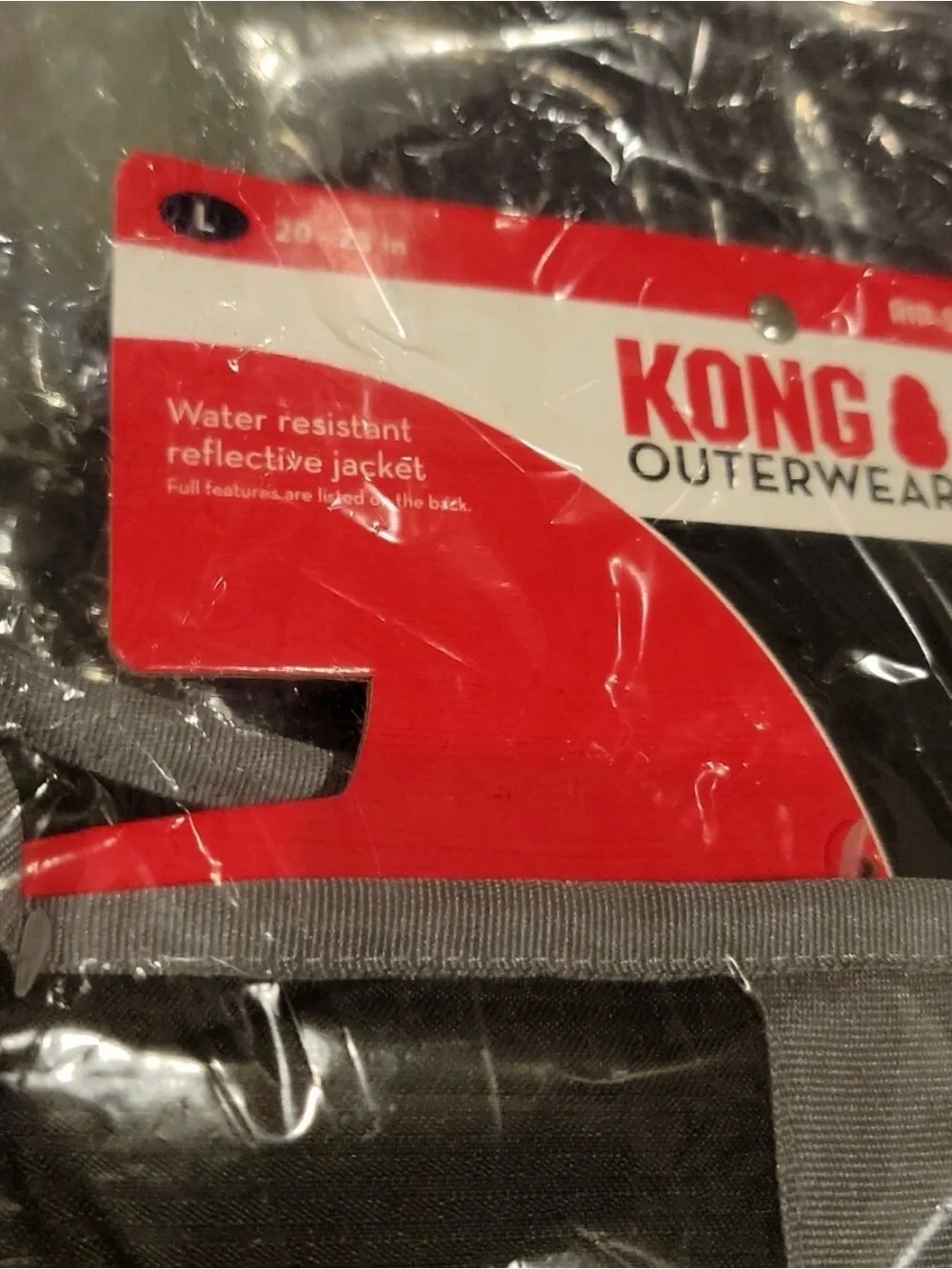 KONG Outerwear Rip-Stop Blanket Jacket Water Resistant Reflective Black L 20-23